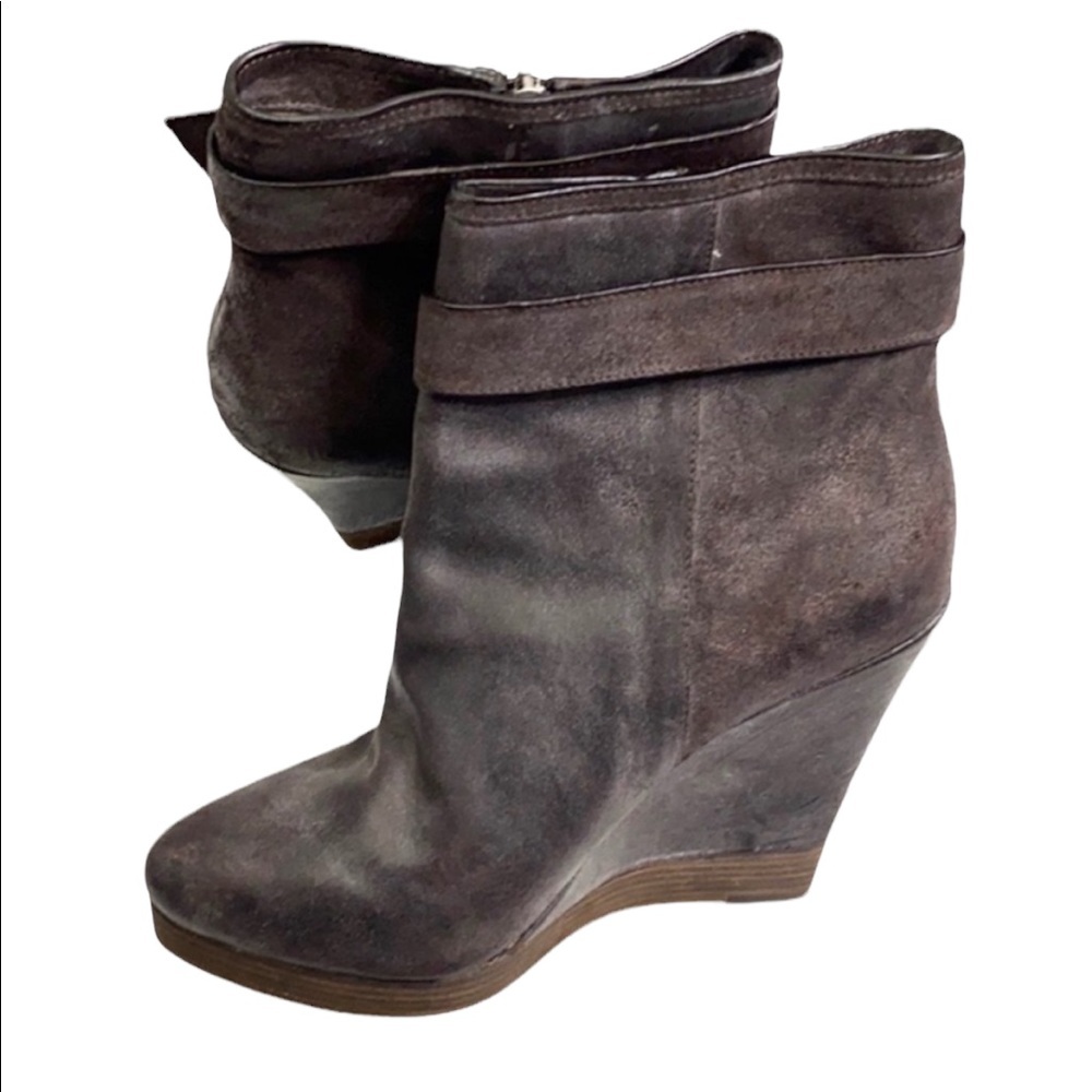 KORS Michael Kors Leather Wedge Corrine Booties Size 9